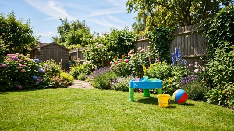 Little Tikes Water Table Review with generic water toys in a sunny backyard