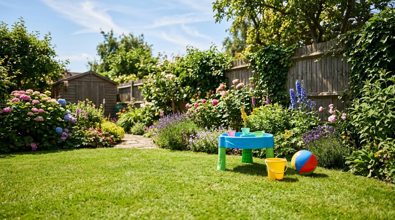 Little Tikes Water Table Review with generic water toys in a sunny backyard