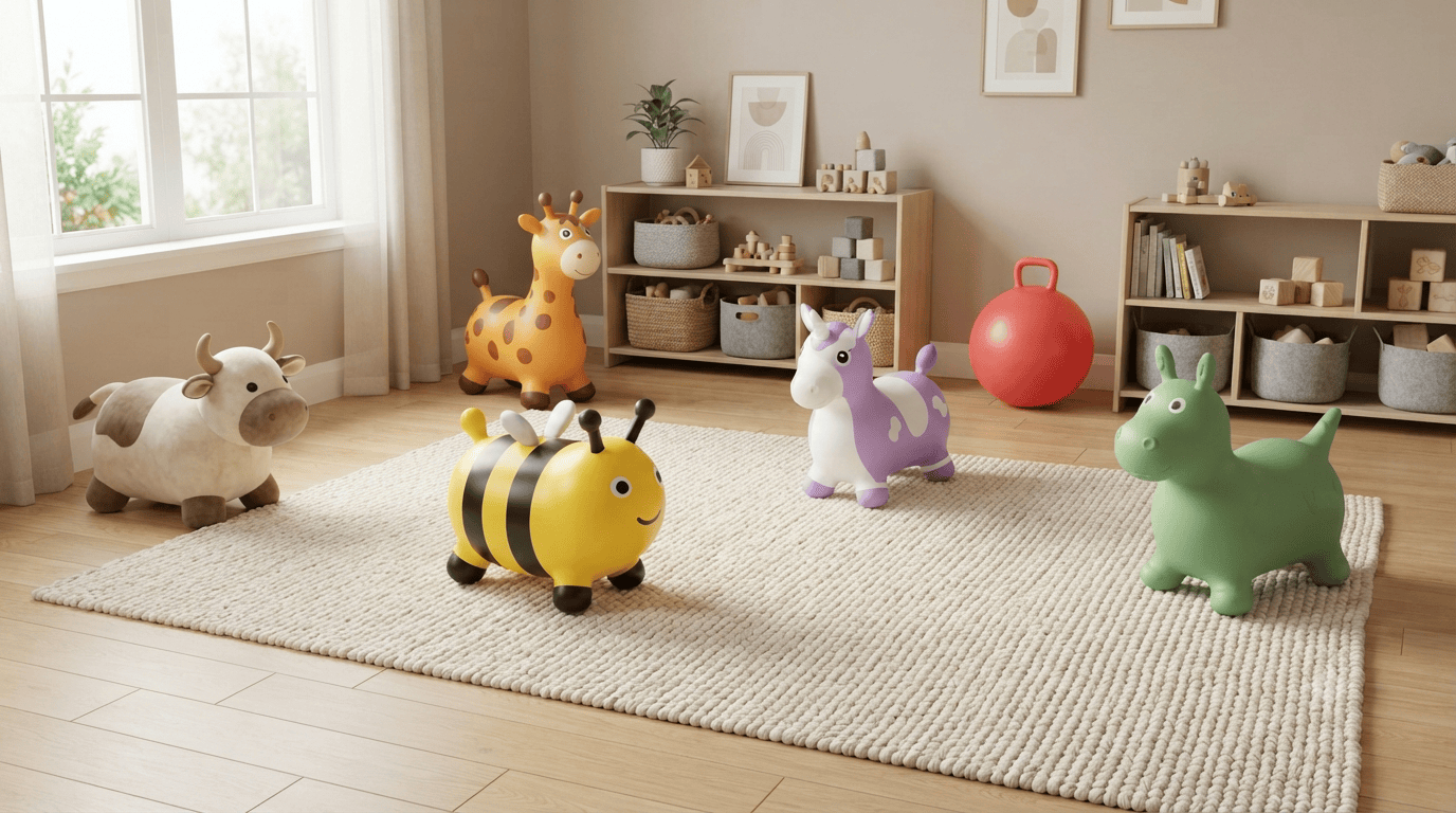 Best bouncy toys for toddlers in a bright indoor playroom