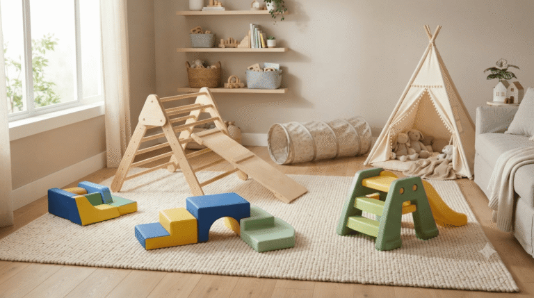 Best indoor climbing toys for toddlers in a playroom