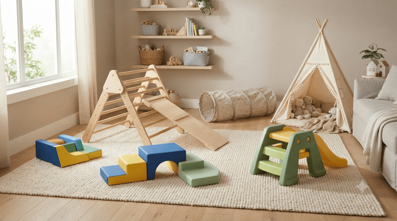 Best indoor climbing toys for toddlers in a playroom