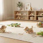 Best pull toys for toddlers in a bright indoor playroom
