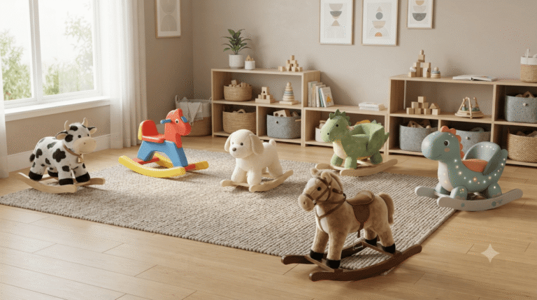 Best rocking toys for toddlers in a bright indoor playroom