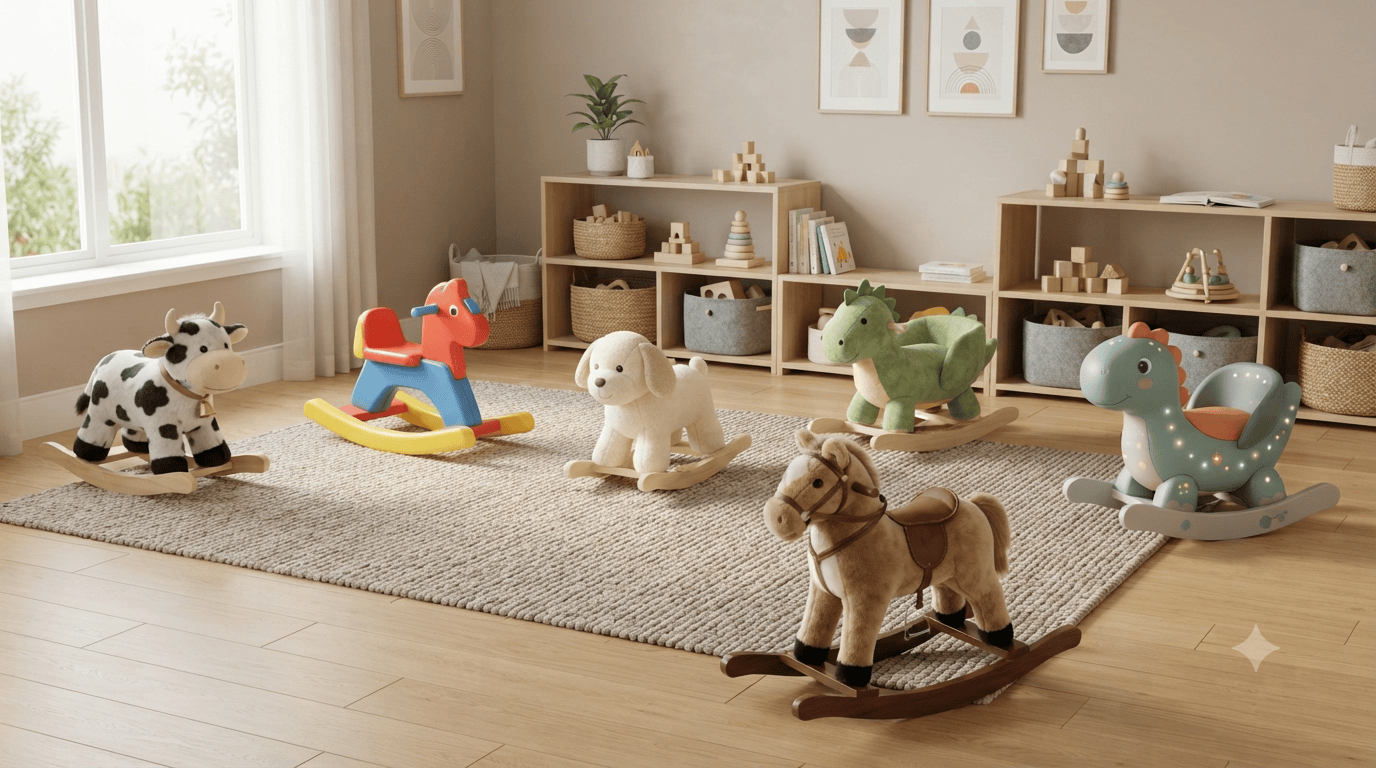 Best rocking toys for toddlers in a bright indoor playroom