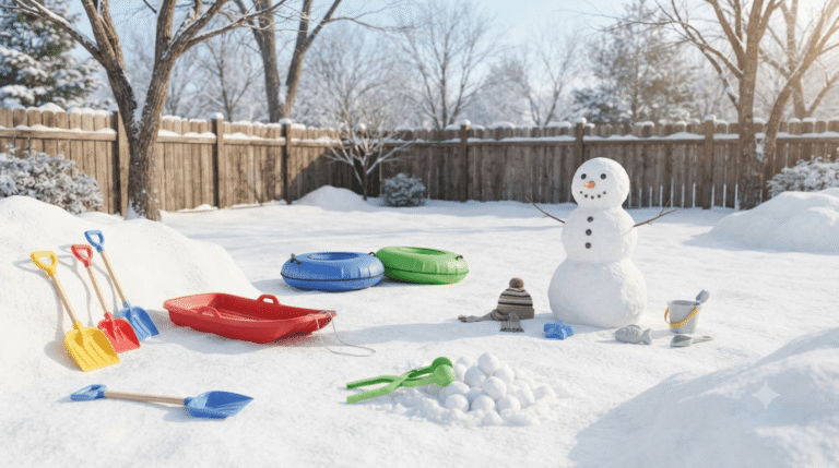 Best snow toys for toddlers in a snowy backyard