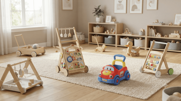 Best walking toys for toddlers in a bright indoor playroom