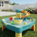 best water table for toddlers with a outdoor water play table in a backyard